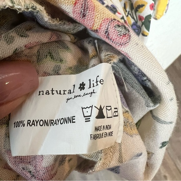 Natural Life Georgia patchwork floral button down shirt dress long line tunic - Picture 8 of 8